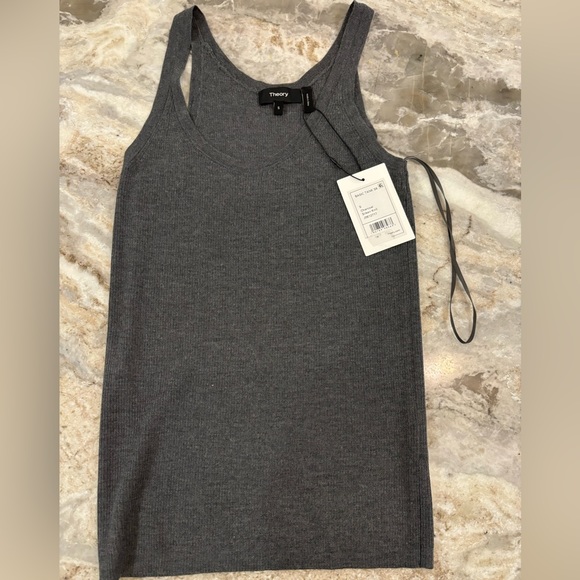 Theory charcoal silken tank top NWT - Picture 3 of 5